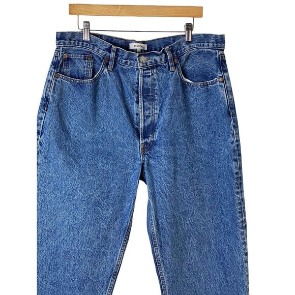 RE/DONE Womens Originals 90's Crop Low Slung Boyfriend in Bleu Mere Size 32 - Picture 3 of 9